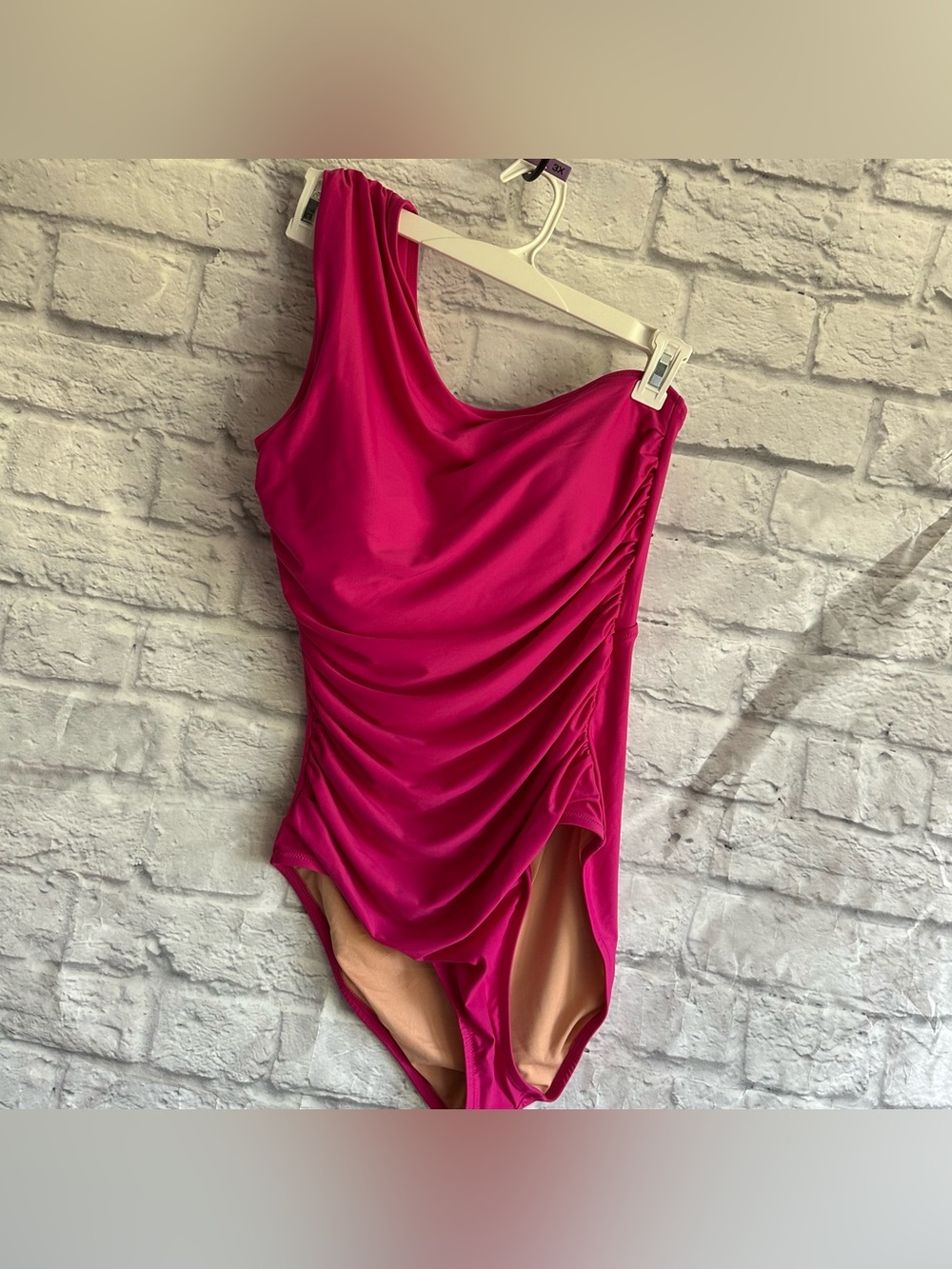 NEW WITH TAGS J. CREW ONE SHOULDER PINK ONE PIECE BATHING SUIT WOMENS 12